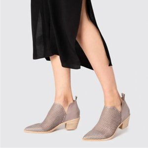 Dolce Vita Perforated Laser Cut Grey Pointy Toe Booties